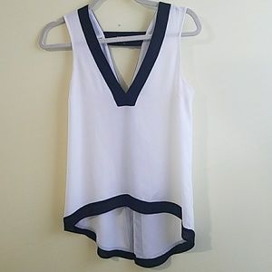 Express black and white blouse